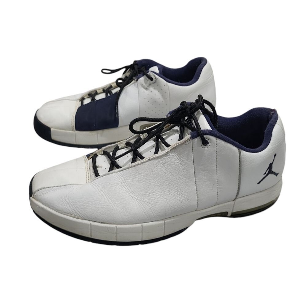 Vintage Nike Air Jordan Team TE2 Low Top Blue And White Men's Size 10